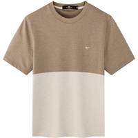 七匹狼短袖T恤男士2024年夏季薄款清凉舒适男装圆领t恤时尚休闲上衣 303(咖啡) 180/96A/XXL