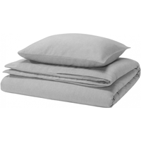 宜家 GROVSNARJA格鲁纳嘉被套枕套家用纯棉可机洗 灰色被套和枕套150X200cm