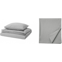 宜家 GROVSNARJA格鲁纳嘉被套枕套家用纯棉可机洗 灰色被套和枕套150X200cm+床单1.2m床