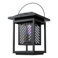 灯下科技太阳能灭蚊灯户外家用灭蝇灯庭院花园灭蚊器防水除蚊器草坪电蚊灯 DC1手提式五面太阳能充电-磨砂黑