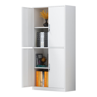 中伟 文件柜办公柜钢制铁皮柜资料柜档案柜储物柜双节文件柜 银