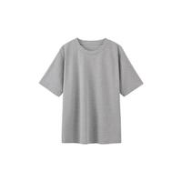 無印良品 MUJI（無印良品 ）男女通用 珠地网眼 T恤 男式女式 无性别 短袖上衣打底衫AB18CC4S 灰色 M (165/88A)