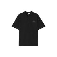 Gap 盖璞 男士华夫格肌理明线短袖polo领简约上衣 463260 黑色 L
