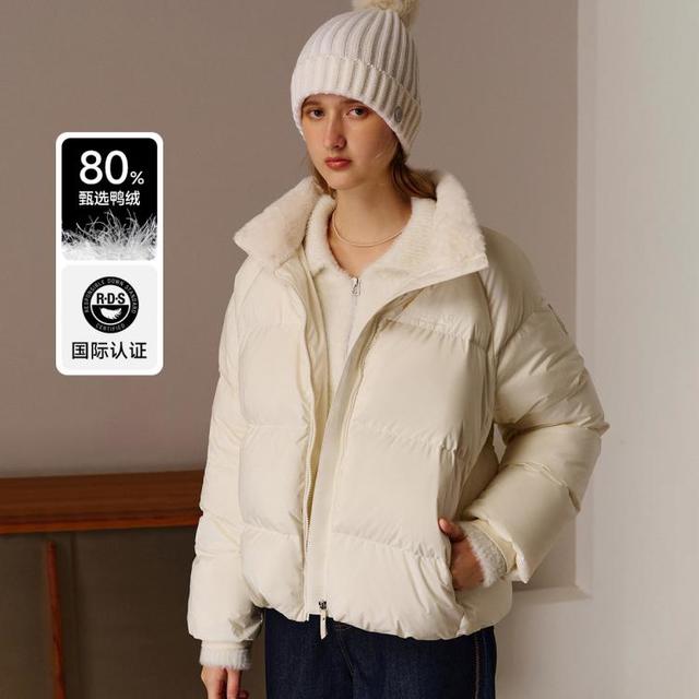 限尺码：TEENIE WEENIE 小熊2024年秋冬短款立领面包服轻暖羽绒服外套女