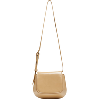 百思图2024秋季商场休闲马鞍包小包包单肩斜挎包女X3239CX4 杏色 均码