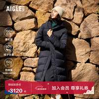 AIGLE WR防泼水优雅收腰保暖防风羽绒服外套女士 黑色 BD243 XL (42) (175/96A)