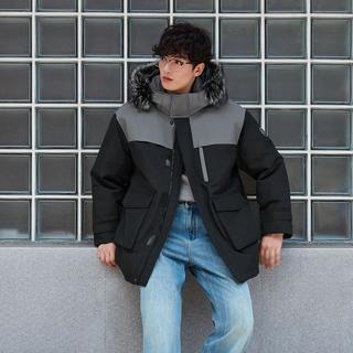  GXG 撞色拼接 男士羽绒服