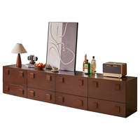 家逸实木电视柜中古卡门柜自由组合柜客厅卧室斗柜模块柜收纳柜隔断柜 中古卡门柜樱桃木色-单个