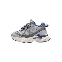 百丽时尚撞色厚底老爹鞋女童2025冬童趣休闲鞋50603D85 灰色-绒里 34