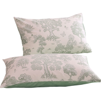 洁丽雅A类100%棉抗菌家用印花枕芯套 母婴级成人纯棉枕套2只48*74cm 上春山一对装48*74cm