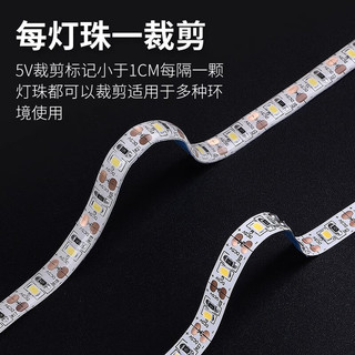 LABOT拉伯塔USB灯带自粘背胶5v灯带超亮USB接口电视机氛围灯带usb灯带led灯条 1米【5V裸板】USB线 暖光3000K