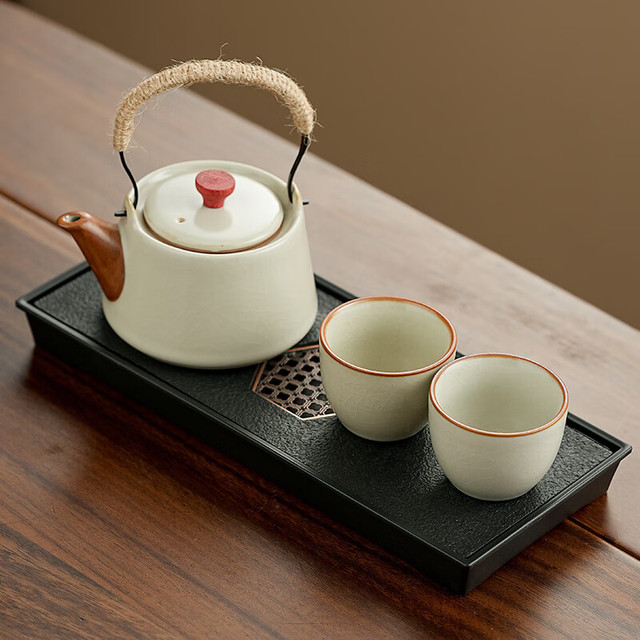 艾格辰 汝窑茶具一壶两杯套装