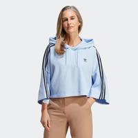 adidas阿迪达斯三叶草 三叶草气质时尚百搭宽松款条纹连帽女款卫衣短款上衣