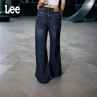 Lee 26早秋五袋款宽松深蓝男女同款宽腿牛仔裤