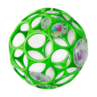 Bright starts【kids2店】奥波球Oball婴幼儿玩具曼哈顿宝宝手抓球软球 奥波球摇铃款-绿色