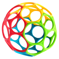 Bright starts【kids2店】奥波球Oball婴幼儿玩具曼哈顿宝宝手抓球软球 经典奥波球-亮彩色