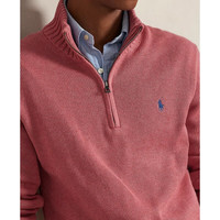 Polo Ralph Lauren毛衣拉夫劳伦男装男士柔软套头拉链刺绣小马保暖舒适棉质长袖 Strawberry Gelato Hthr/粉色 XS 胸围79-86厘米