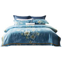 水星家纺60支长绒棉四件套100%全棉被罩枕套床单套件纯棉酒店宿舍床上用品 印象·花曦【60S长绒棉】 1.5米床(适配200*230cm被芯)