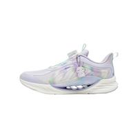 特步（XTEP）儿童鞋【氢风8.0护足跑鞋】网革透气缓震旋钮扣飞弹科技运动跑鞋 雪青紫 【革面款】 38