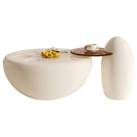 帕沙曼(pashaman)圆形茶几奶油风北欧简约小户型客厅家用猫爪茶几大小圆 Z0038