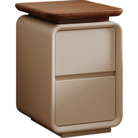 锦需实木床头柜免安装2025家用卧室小型极窄简约现代收纳置物柜子 【全实木款】胡桃色台面+高贵黑35X40X50cm