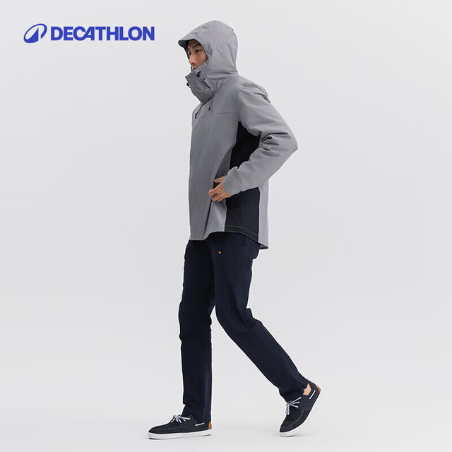 迪卡侬 男防风防水外套 秋冬登山服 保暖航海夹克 5383861