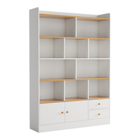 木匠印记落地书架家用层架省空间书架置物架书柜办公置物架简易收纳柜 古檀木色书架50*20*150cm