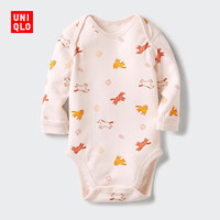 优衣库婴幼儿宝宝包臀衣长袖婴儿衣服连体包屁衣马年新年红485184 13 玫红色 90cm