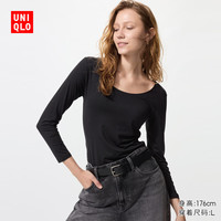 优衣库 HEATTECH U领T恤/8分袖保暖衣