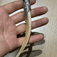 艺香天然西藏羊角吊坠男摸金符项链挂件防身复古男女养生饰品 中号约120mm*14mm规格