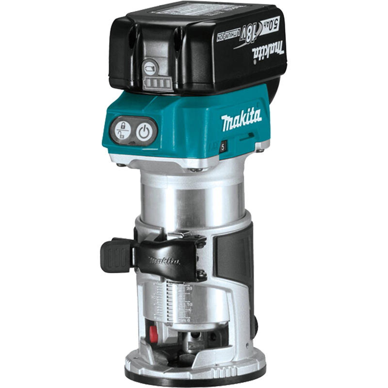 牧田(makita)18V锂充电修边机多功能小雕机电木铣无刷电机可调速电动工具 DRT50Z修边机裸机无电池充电器