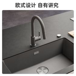 弗兰卡 水龙头 厨房抽拉式冷热洗菜盆360度旋转出水嘴防溅龙头 燕麦色