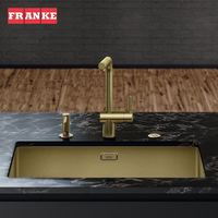 弗兰卡 304不锈钢厨房抽拉式龙头 弹簧龙头水槽洗菜盆冷热水龙头 爵士黑