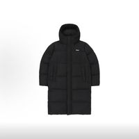 FILA斐乐 Logo连帽拉链长袖羽绒服 男女同款FS254DJ01X005001黑色