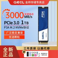 百亿补贴：GeIL P3A 1TB固态硬盘台式机NVMe协议笔记本通用游戏办公升级