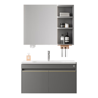 顾家家居 G-06201A080HS 实木浴室柜组合 肤感灰 80cm 普通款
