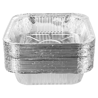 美厨（MAXCOOK）锡纸盒空气炸锅纸盘铝箔锡纸打包盒一次性餐盒方形 50只MCPJ2768