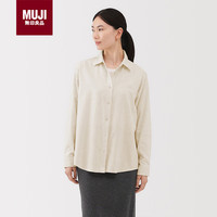 MUJI女式 法兰绒 衬衫领长袖衬衫  象牙色