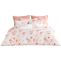 梦洁家纺 纯棉四件套 100%全棉床品套件印花床单被套 1.5米床 乐薇