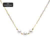 天使之泪18k金淡水珍珠项链女Y字链吊坠设计款时尚搭配圣诞 akoya18K金+S925银链【5.5-6mm】正圆无瑕