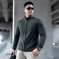 龙牙 先锋21号轻暖立领开衫抓绒衣秋冬户外舒适保暖防寒帅气轻便外套 深灰绿 XL 185/104A （重170-190斤）