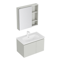 JOMOO 九牧 浴室柜 陶瓷一体盆抗菌洗脸盆柜组合冷灰80cm A2741-14LD-1 A2741