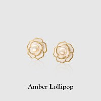 AmberLollipop山茶花耳环小众珍珠耳钉女2026银耳饰