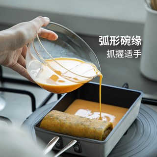 霜山玻璃碗三件套家用鸟嘴料理碗套装备菜打蛋碗调料碗微波炉可用