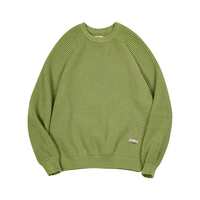 马登 MADEN女装 美式休闲菠萝纹圣诞毛衣宽松加厚套头舒芙蕾针织衫女秋冬 绿色 M