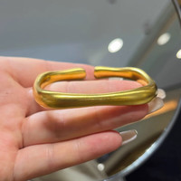 锦满园黄金马蹄手镯女款招财转运开口古法金镯子 足金999异形实心金手环 66克（多退少补）