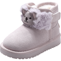 牧童 冬季女童鞋加绒保暖加厚男童棉鞋软底轻便卡通儿童雪地靴