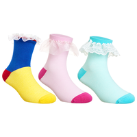 爱慕儿童爱慕儿童袜子三件包柔软高弹舒适男女孩网眼短袜三件包 女(网眼)-小公主 7-10岁 22(脚长20-22cm)