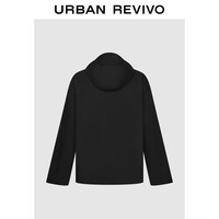 UR2026春季新款男工装风大口袋连帽超宽松罩衫衬衫UML250093 正黑 L (XL-XXL)