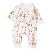 Kordear婴儿春秋季长袖连体衣男女宝宝系带连身哈衣纯棉爬服 草莓庄园 5